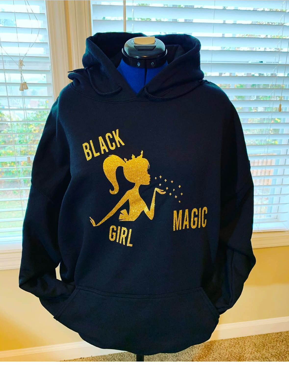 Black girl magic Hoodie- PLEASE CHOOSE GLITTER COLOR