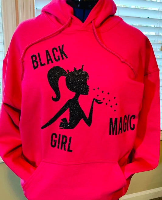 Black girl magic Hoodie- PLEASE CHOOSE GLITTER COLOR