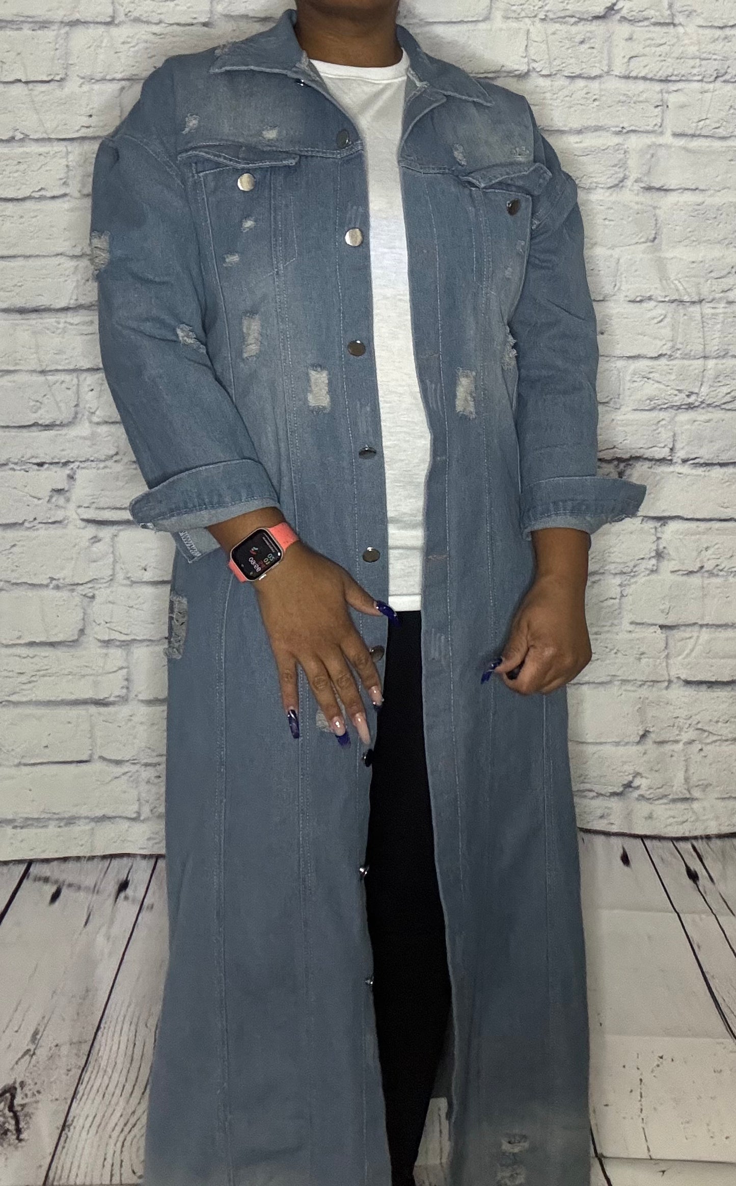 Distressed denim jacket