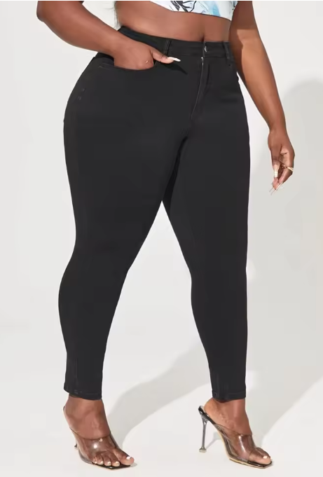 Stretch high waist pants (PLUS)