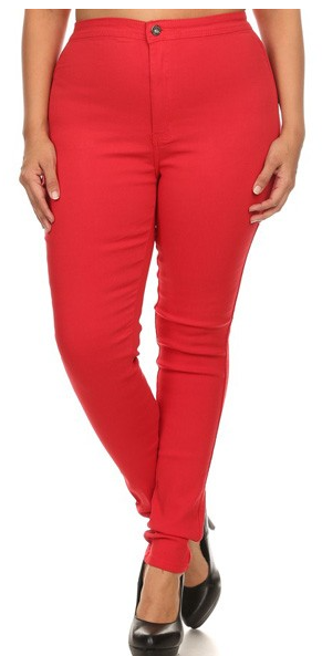 Stretch high waist pants (PLUS)